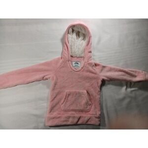 Member's Mark Plush Pullover Hoodie Girls 5/6 Pink Cuddly Sherpa Lined Cozy